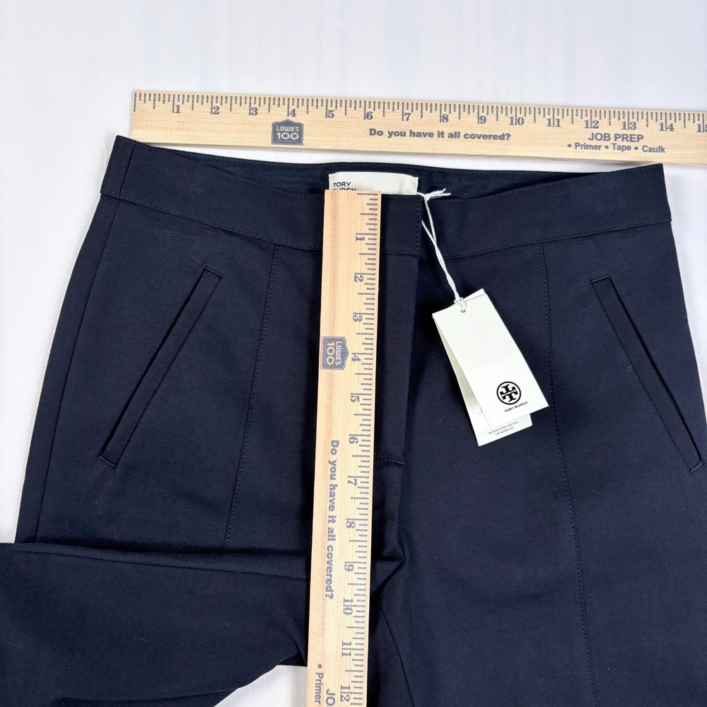 NWT Womens Tory Burch Vanner Cropped Pant Tory Navy Quiet Luxury Old Money Sz 2 - Picture 7 of 9